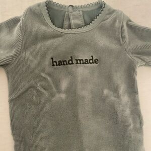 Baby Corduroy footie in Sage Green onsie stretchy snaps